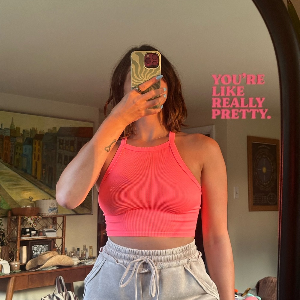 Wild Fable Neon Pink Halter Tank Top